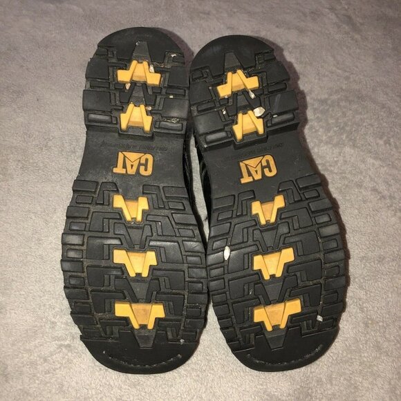 CATERPILLAR Mens Black Leather Ankle Work Boots Sz 8 - Picture 8 of 10